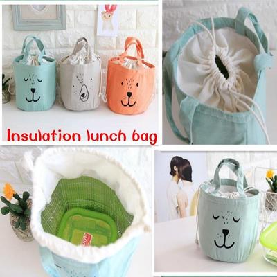 2018 espressione in tessuto borsa termica per il pranzo con impacchi di ghiaccio borsa frigo in cotone stile nordico cartoon porta