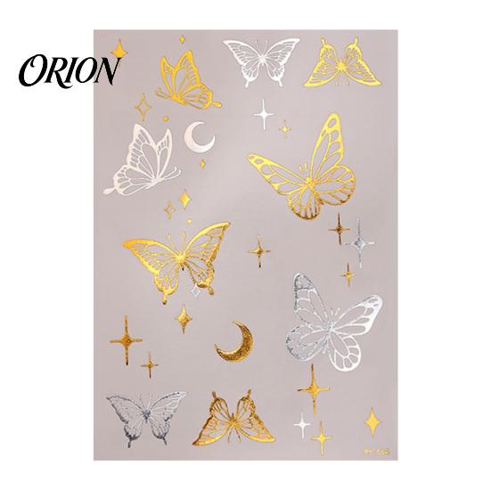 Adult Child Fake Tattoos Golden Silver-color Metallic Tattoo Sticker for Women Girls, Temporary Stickers Face Body Arm Decoration, Waterproof
