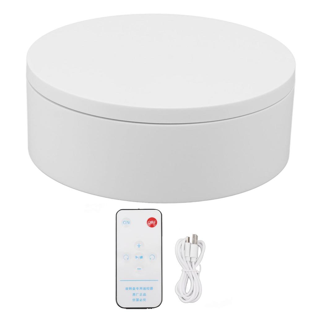 Rotating Display Stand White Plug in Remote Control Load Bearing 3kg Automatic Rotating Stand for Products