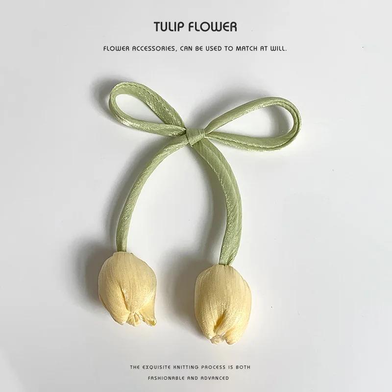 10 pieces of tulip fabric flowers DIY clothing accessories hair accessories bag clothing hair clips