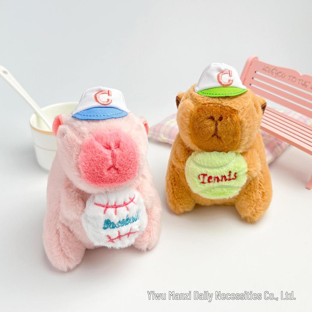 Handmade Capybara Plush Keychain - Cute Bag Accessory