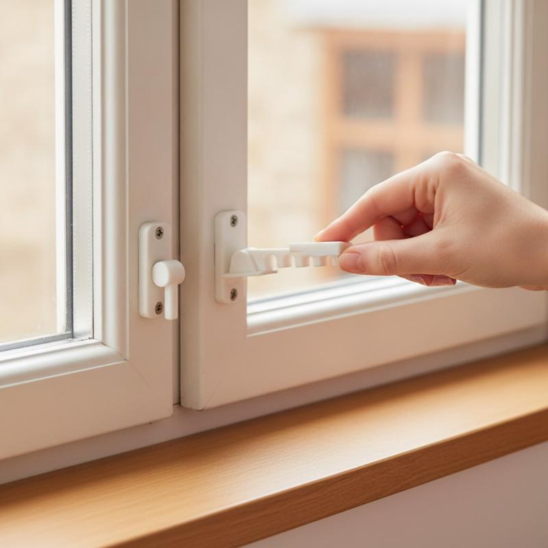 5 Gears Door Window Windproof Hooks Anti-Collision 3D Printed Window Restrictor Lock No-Drill Adjustable Window Wind Stopper
