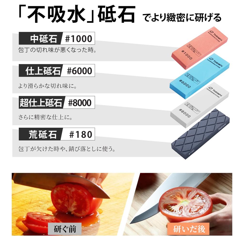 Tobishi Ακονιστής Μαχαιριών Νέος Ακριβής Ανοξείδωτος Χάλυβας Ομοιόμορφη Επιφάνεια Σταθερή Γωνία Ιδανικό για το Σπίτι Μεσαίου Φινιρίσματος Πέτρα, Κατασκευασμένο, #1000,