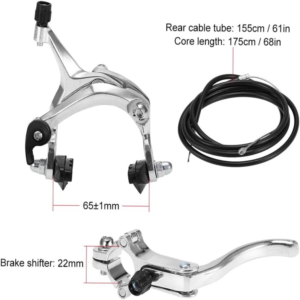 Easy Installation Bicycle Caliper Brake Set Silver C Brake Caliper Bike Brake Kit Bike Repair
