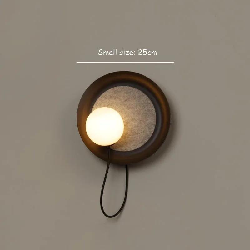 Modern Iron Circular Wall Lamp G9 Bedroom Bedside Lamp LED Nordic Magnet Adjustable Hotel Living Room Background Wall Decoration