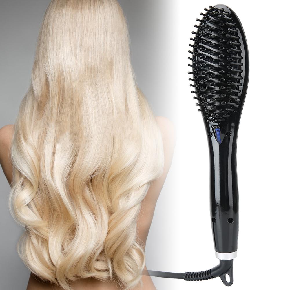 Hair Straightener Comb Ceramic Anion Temperature Control Hair Straightener Brush