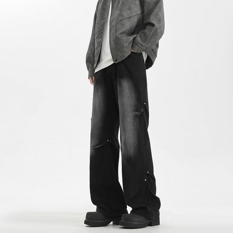 Retro Straight Jeans Men's Spring and Summer Loose Wide-leg Casual and Versatile Loose Trousers