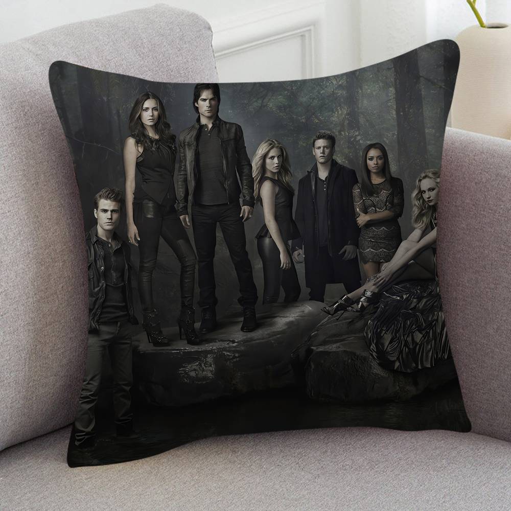 TV Drama The Vampire Diaries Cartoon Series Square Pillowcase Soft Waist Sofa Cushion Cover Bedroom Room Pillowcase