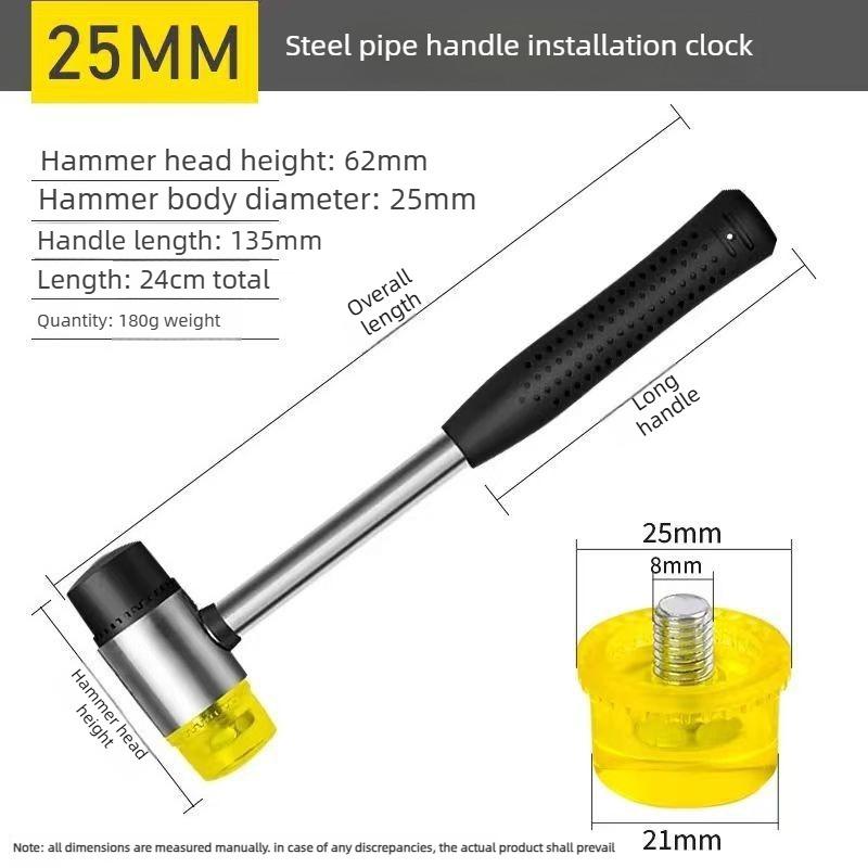 Double Face Soft Tap Rubber Hammer 25mm Multifunctional Glazing Window Beads Hammers Nylon Head Rubber