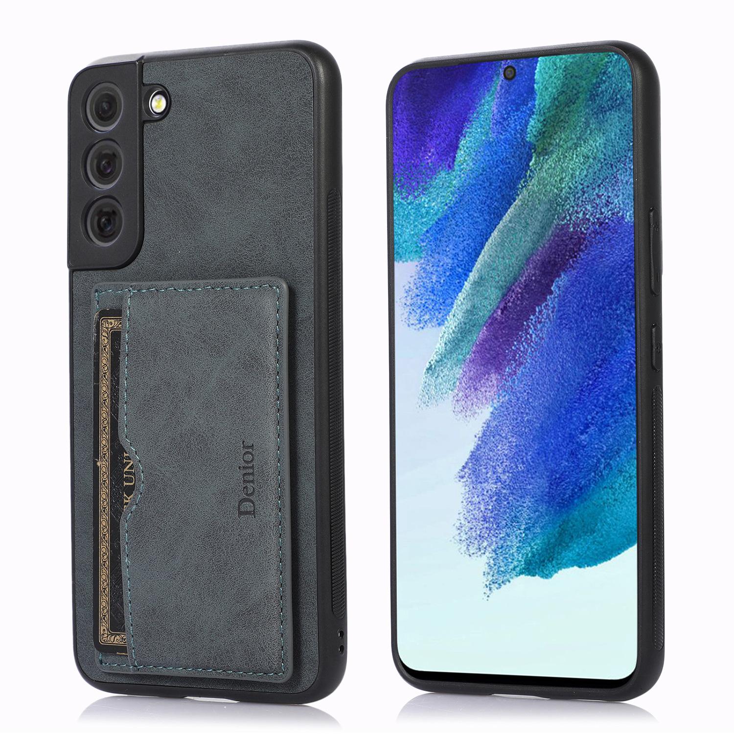 

Подходит для Samsung S22 Чехол для мобильного телефона S22Ultra Чехол для мобильного телефона S21 Держатель для карт Защитный чехол Противоударный кожаный чехол Plus Samsung S22Plus темно-серого