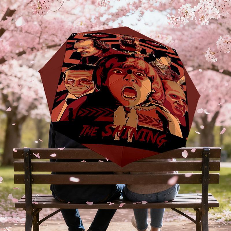 1pc shining jack nicholson Automatic Open/Close Umbrella Compact Folding Umbrella with 8-Rib Shaft lightweight esign, for Women/Men1173A