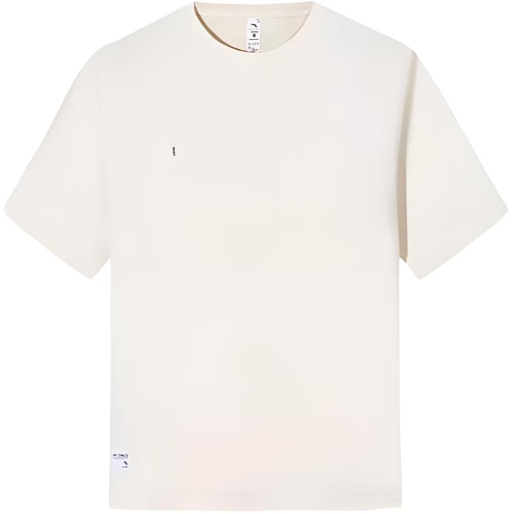 Anta Training Series Sports Casual Simple Spliced Round Neck Loose Pullover Short Sleeve T-Shirt Men Tops Warm-Sun-White 152527128-2