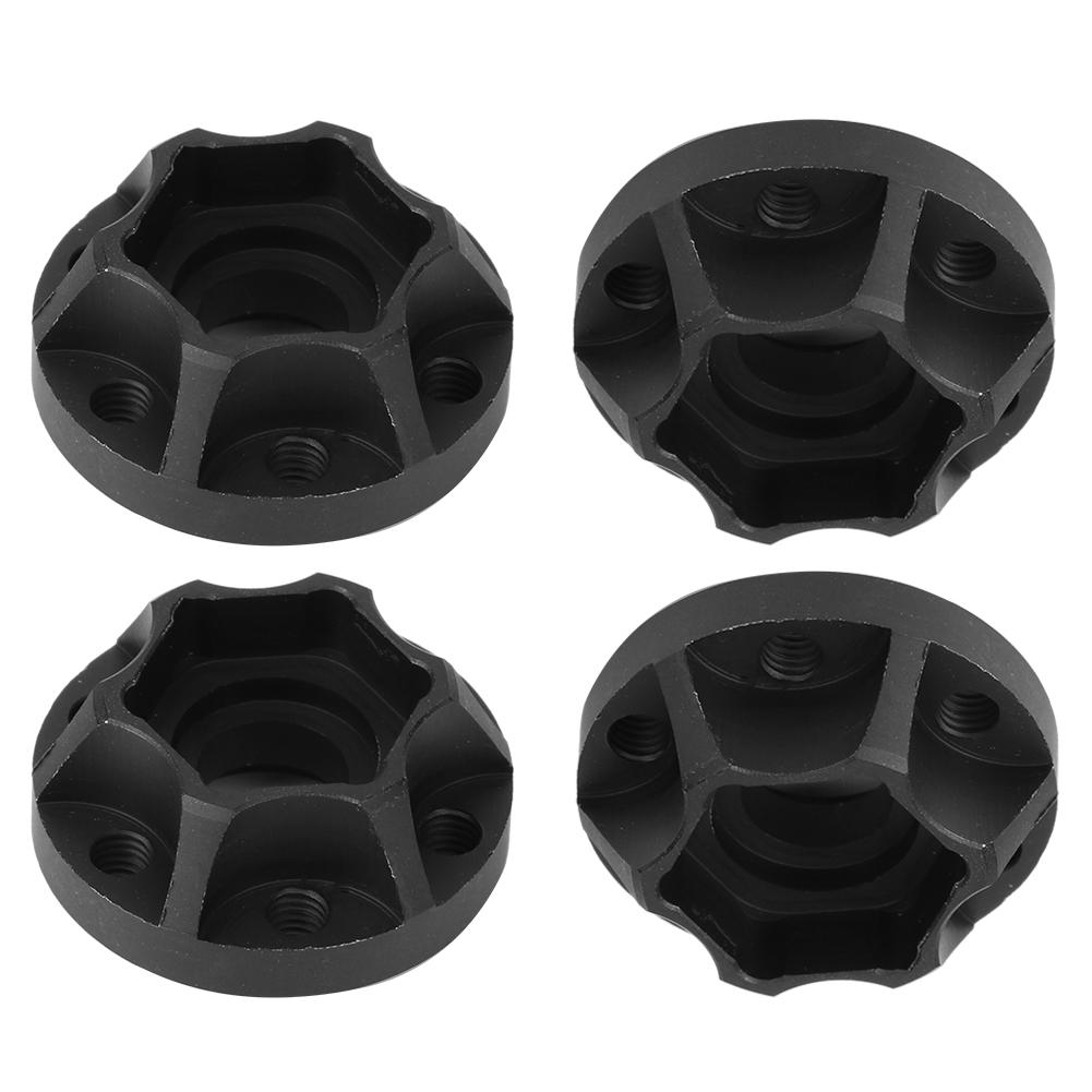 4pcs RC Car Wheel Hex Hubs Wheel Adapter Black Fit for SCX10 1 10 RC Crawler 1.9inch 2.2inch Wheel