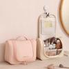 Hanging Fashion Cosmetic Case Waterproof Makeup Bag Zipper Closure Soft Handle Durable Large Capacity Pouch with Hook