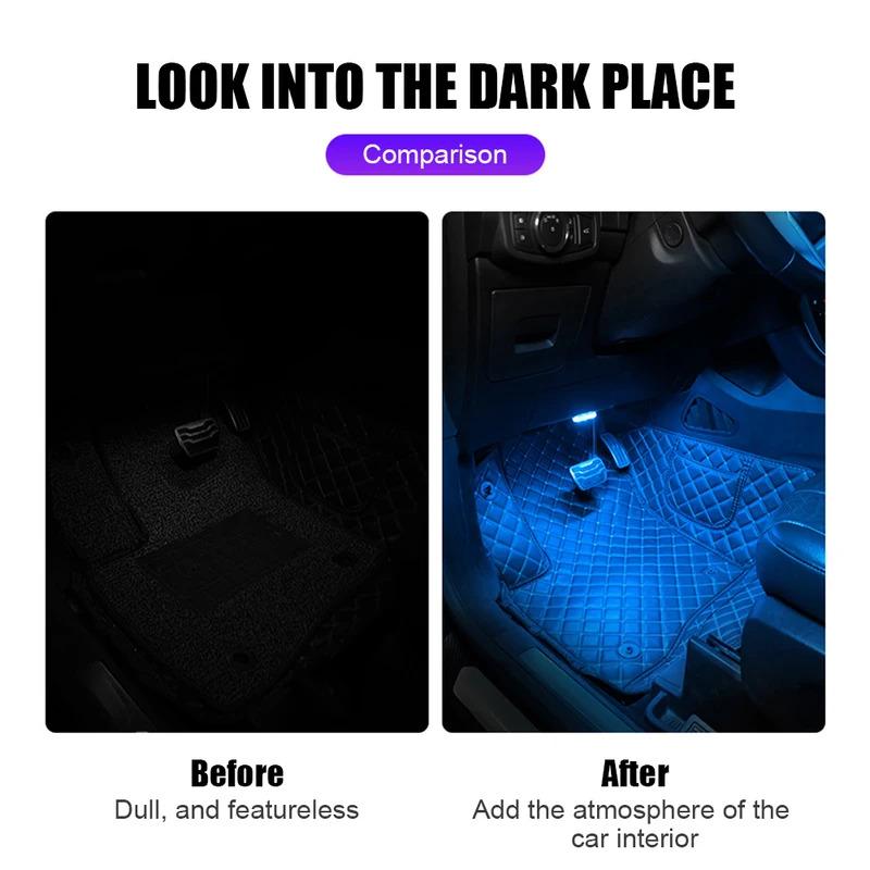 

1/2/4PCs car lighting multi-function reading lamp led atmosphere lamp car touch sensing USB charging car roof emergency lamp білий