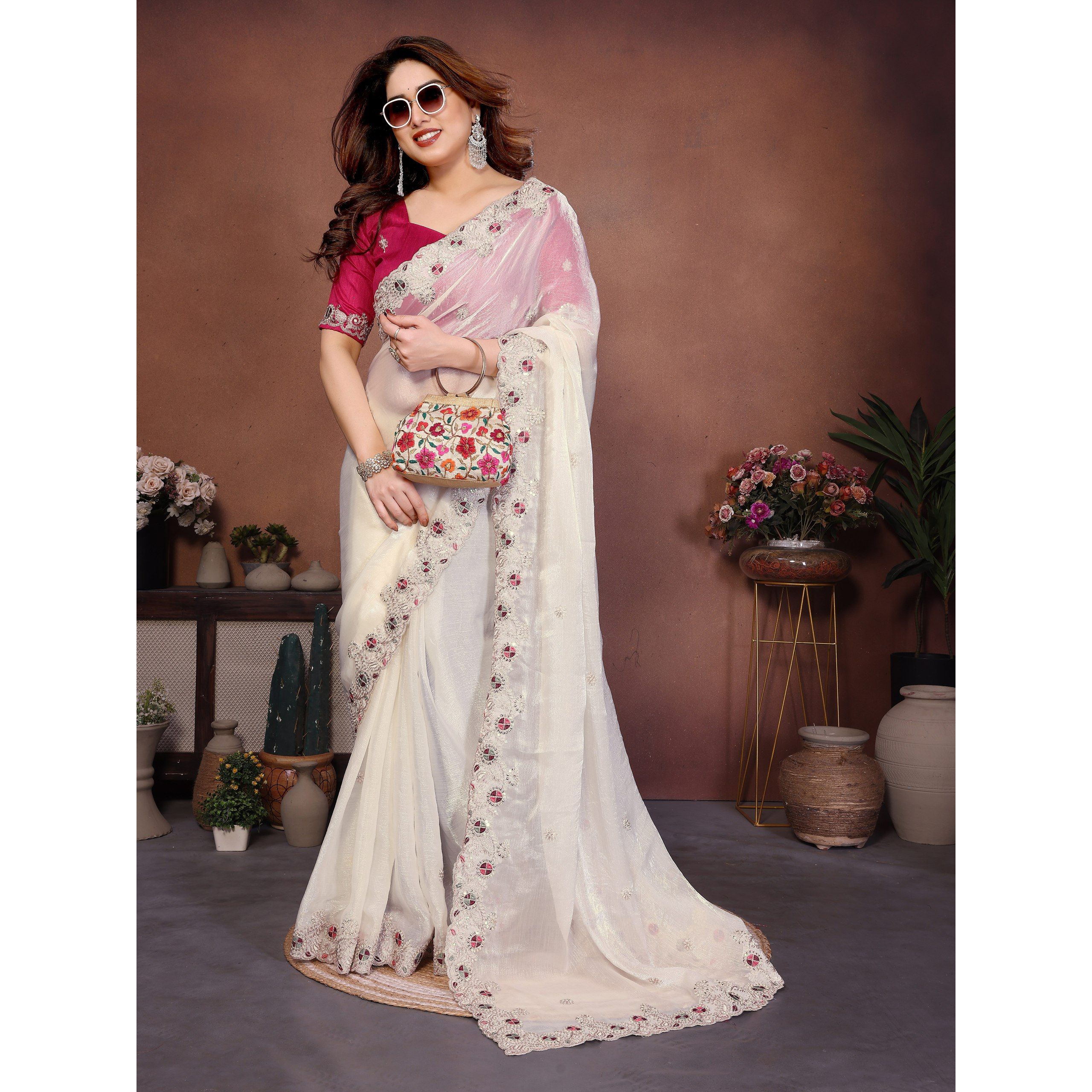 Royal Wedding Collection Soft Fendy Chiffon Silk Saree