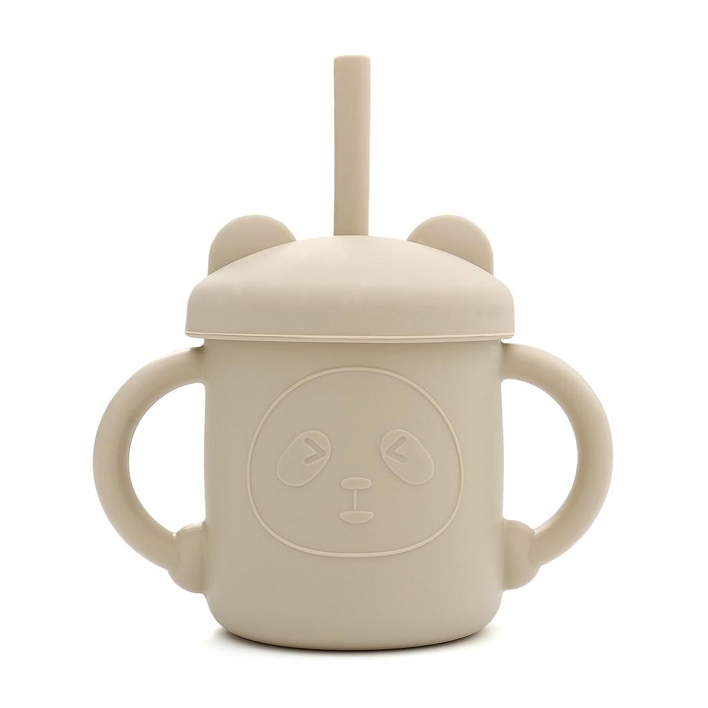 Cute Children's Silicone Water Bottle with Straw Multi-functional Baby Leak-proof Training Cup