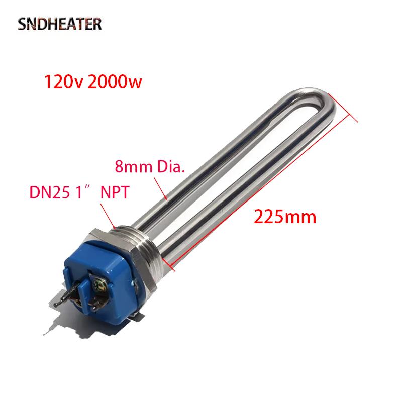 SNDHEATER DN25 1" NPT Thread Water Heating Element 12V 120V Solar Immersion Heater TEN Resistance One Phase 150/300/1000/2000W