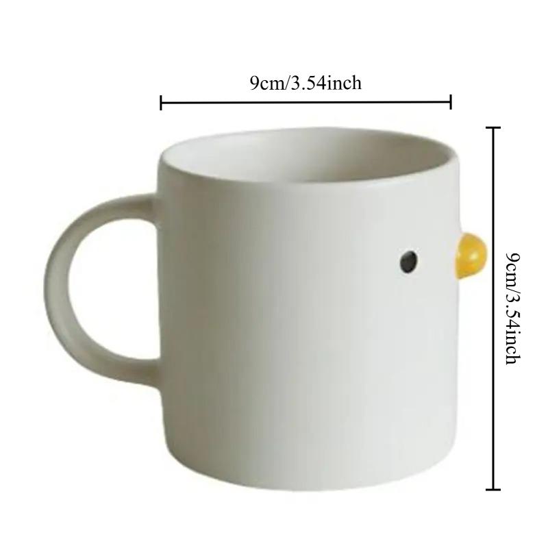 

400ML Ceramic Cup with Handle Cartoon Chicken Shaped Water Cup Children s Cute Ceramic Coffee Cup Breakfast Milk Water Cup 301-400ml