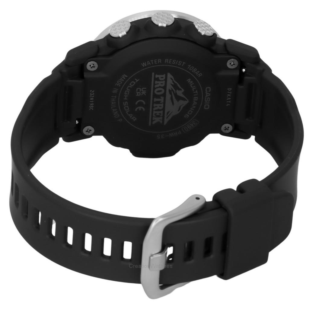 Casio Montre pour homme Pro Trek Climber Line Digital avec bracelet en résine biosourcée Tough Solar PRW-35-1A 100M