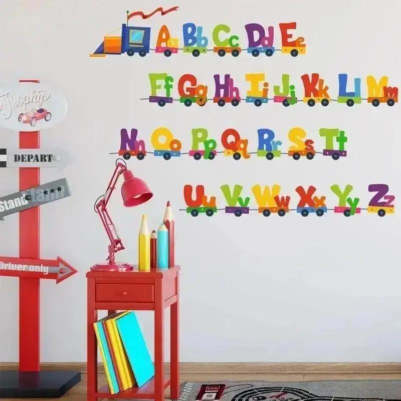 New Cartoon Home Decor Wall Sticker 26 Letters Alphabet Wall Stickers Kids Rooms Children Sticker Room Decor Household Accessory