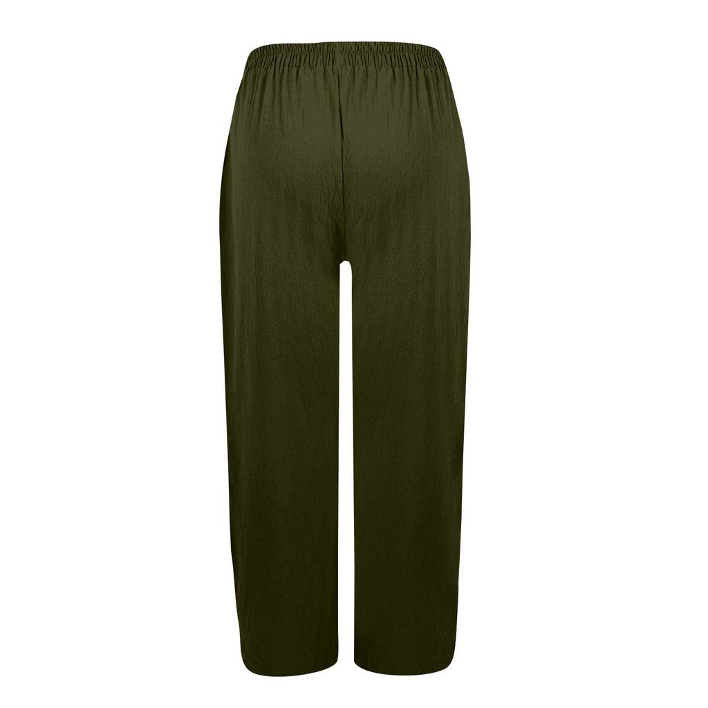 Women's Casual And Fashionable Color Loose Pants With Pocketes