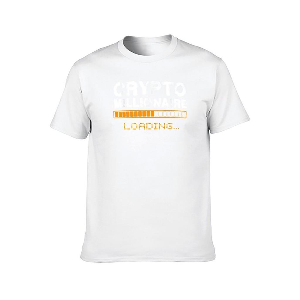 Crypto Millionaire Loading Funnycrypto Shirt Bitcoin Dogecoin Ethereum Nft T-Shirt T Shirt Man Cotton T-Shirt