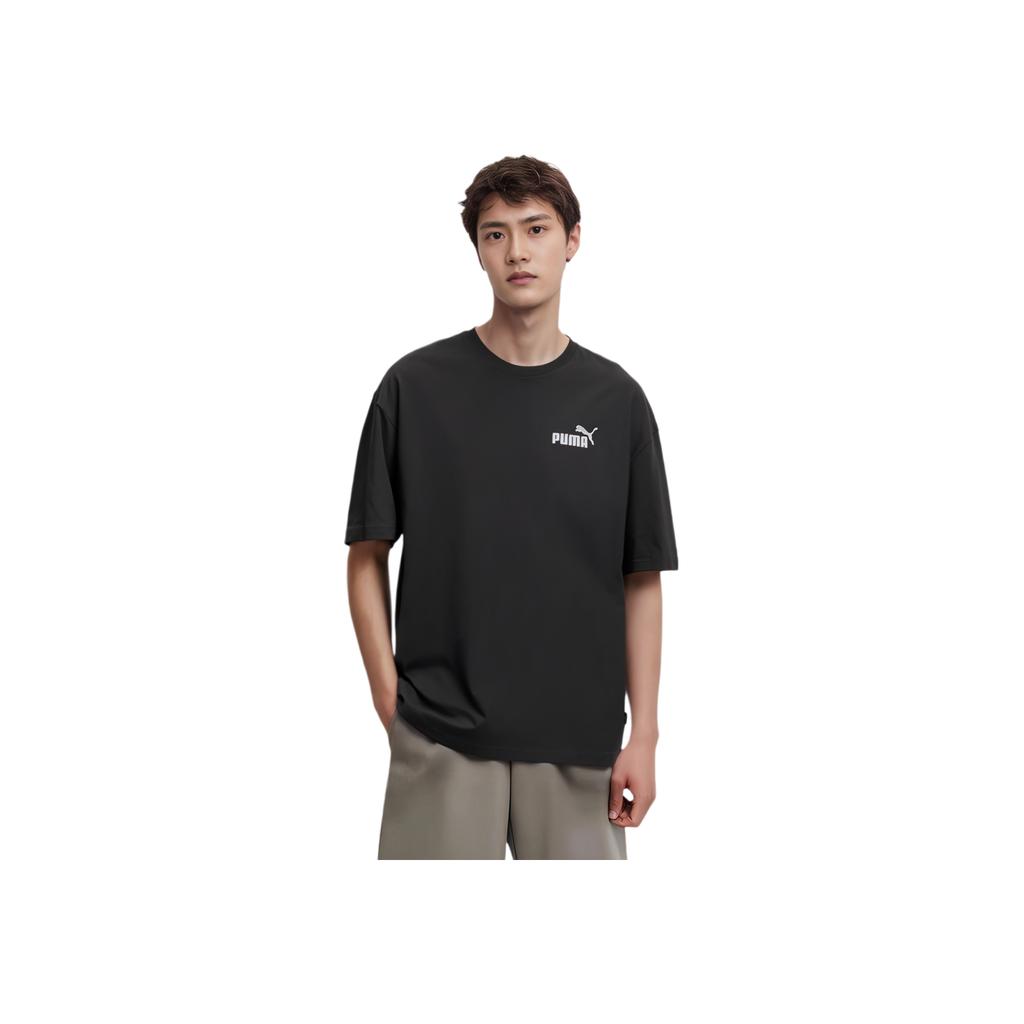 PUMA Ess+ Relaxed Tee With Logo Print Men Tops Black 849529-01
