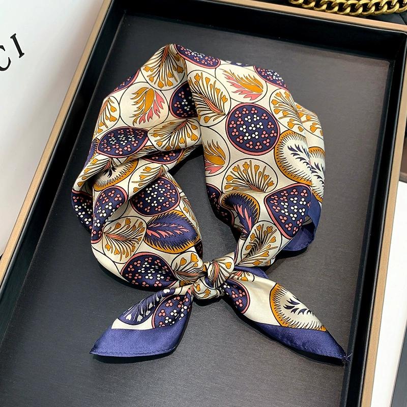 53Cm 100% Mulberry Silk Silk Scarf Women'S Trendy Printedkerchief Fashionable And Versatile Clothes Bags And Accessories Scarf