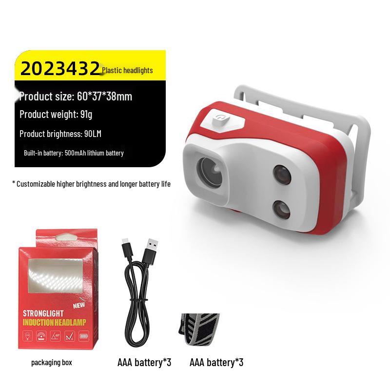 Dual-Light LED Laser Cannon Rechargeable Headlamp - Super Bright, Long Battery Life, Ideal for Night Fishing