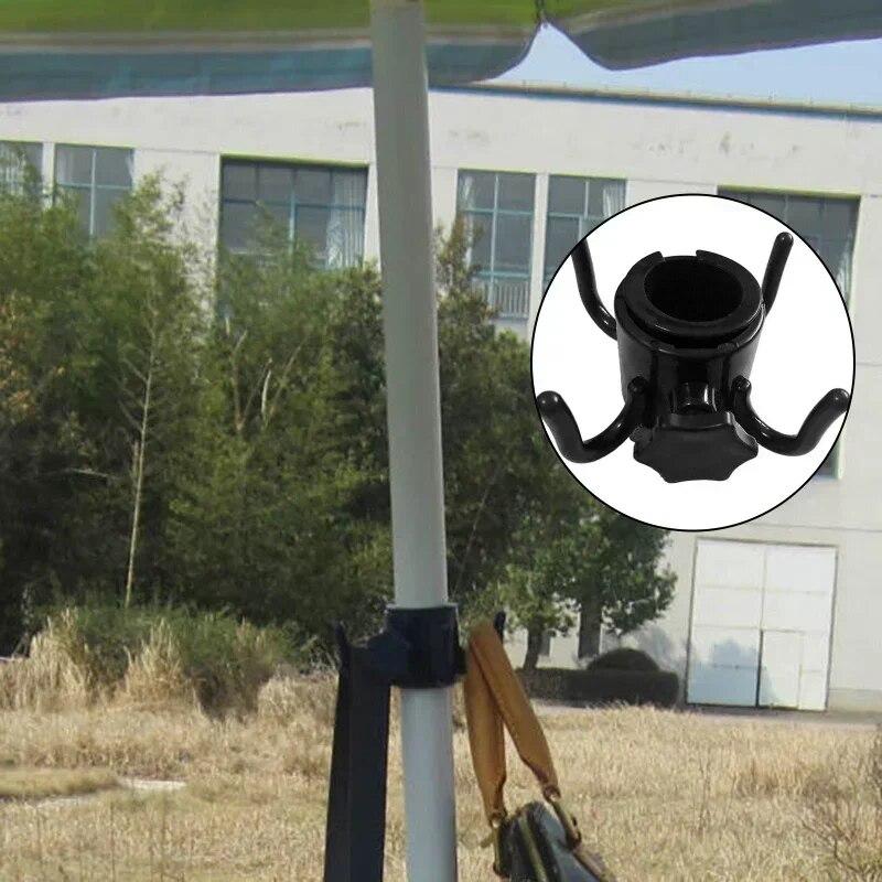 Robuster Haken zum Aufhängen von Strandschirmen, 4 Zinken, Schraubverschluss, ABS, Handtücher, Kamerataschen, Kleiderbügel, Camping-Halter, Reise-Clip