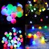 Outdoor Waterproof Solar LED Colorful White Ball String Lights for Camping and Room Decor