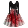 Women's Casual Fashion Halloween Printed V-Neck Vintage Dress