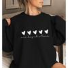 Women’s Autumn/Winter Heart Pattern Long Sleeve Round Neck Sweatshirt
