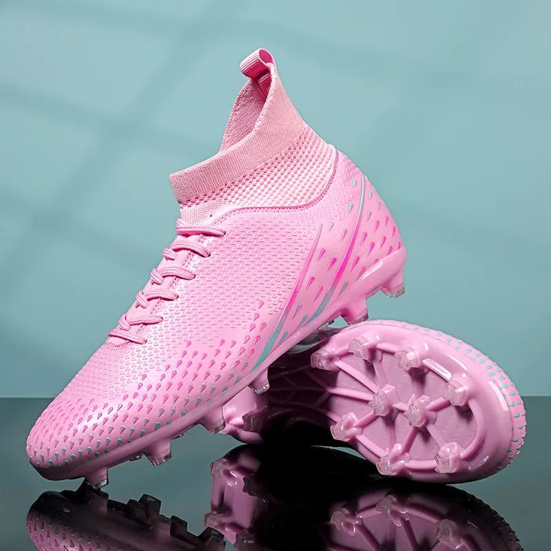 Rote Herren Fußballschuhe Outdoor Training Fußballplatz Stollen Mann Schnürung Anti-Rutsch Herren Fußballschuhe Society botas de futbol