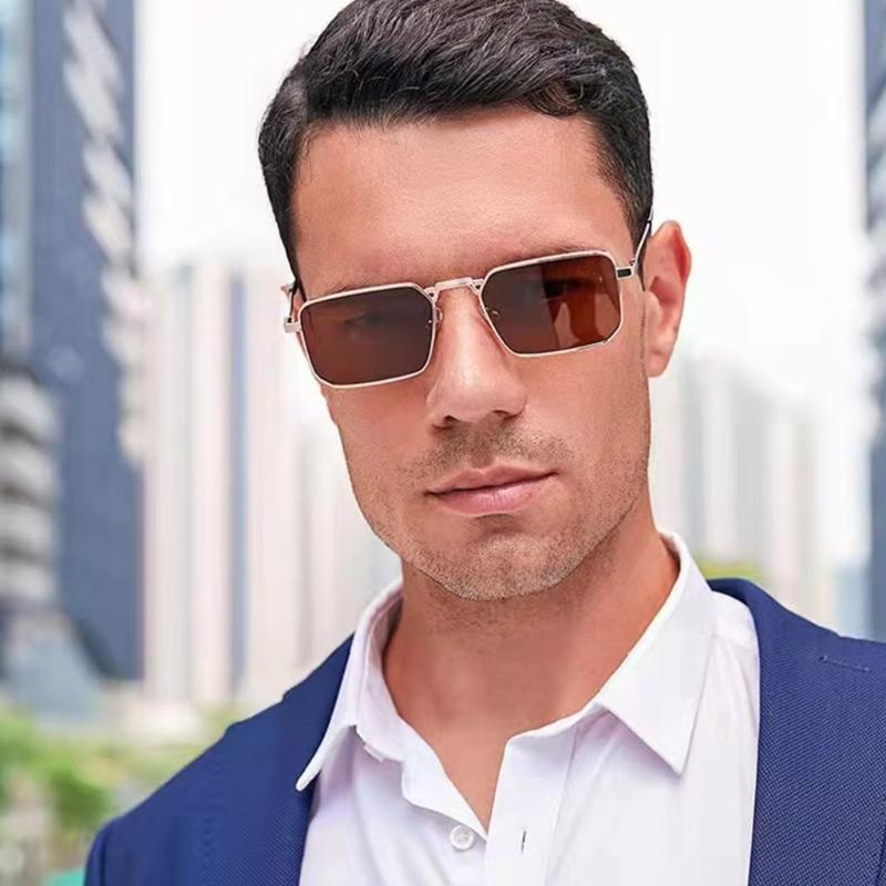 Retro Steamspunk Square Sunglasses Metal Frame Unisex Comfortable Daily Wear Sun Glasses Suitable for Driving Travel