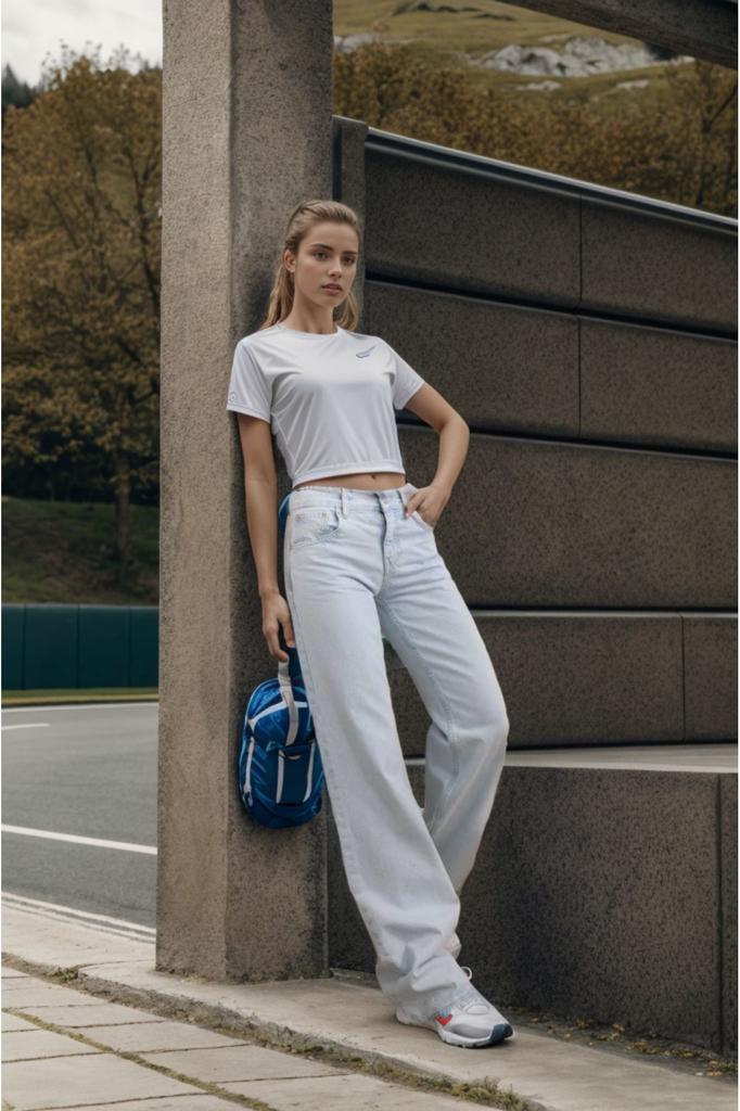 Blugi de modă pentru femei de mărime mare Albastru bleumarin Lycra cu talie înaltă Blugi cu picioare late Blugi largi, prietenos, cu talie înaltă