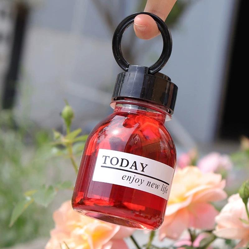 Empty Leak-Proof Clear Plastic Juice Bottles-Perfect With Pull Ring Cap For Juicing Smoothies, Milk Homemade Beverages Portable