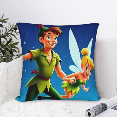 Pillow Case Cartoon P-Peters P-Pan Square  Pillow Cover For Sofa Couch Bed Living Room Novelty Pillowcases