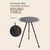 Outdoor Folding Round Table Adjustable Height Small Folding Camping Table