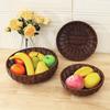 3Pcs Handwoven Round Wicker Baskets Set Versatile Bread Wicker Baskets Bread Case for Serving Suitable for Kitchen Counter
