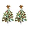 Christmas Santa Snowflake Earrings Cane Candy Bells Elk Earrings Christmas Hat Earrings