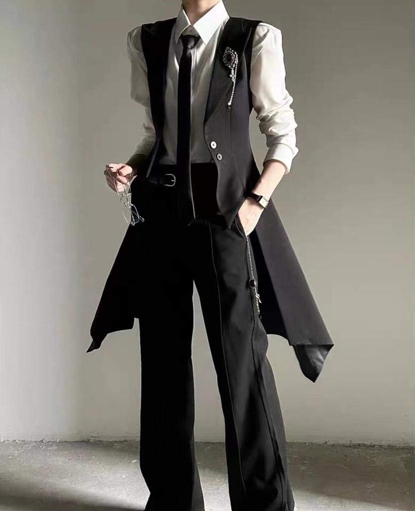 [KALAOK] Butler Cosplay Costume, Uniform, Fancy Dress, Everyday Wear, Cosplay Costume, Young Master, Photoshoot, Stage Costume, Black, XL