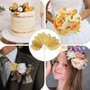 200 Piece Golden Artificial Leaves Gold Leaves with Stems Silk Leaf Crafts Leaves Faux Wired Single Leaf for Flower Bouquet Wreaths DIY Wedding Party