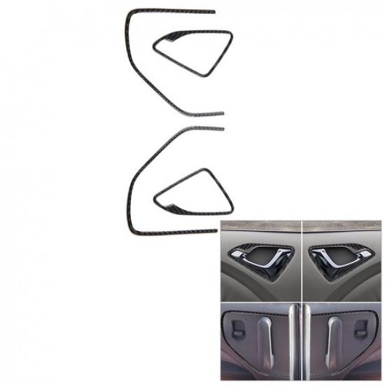 4Pcs For Honda Odyssey 2005-2010 Carbon Fiber Interior Door Handle Cover Trim