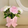 Creative Bowknot Ceramic Vase Small Handmade Desktop Ornament Vase Plant Flower Pot Dry Flowers Ornament