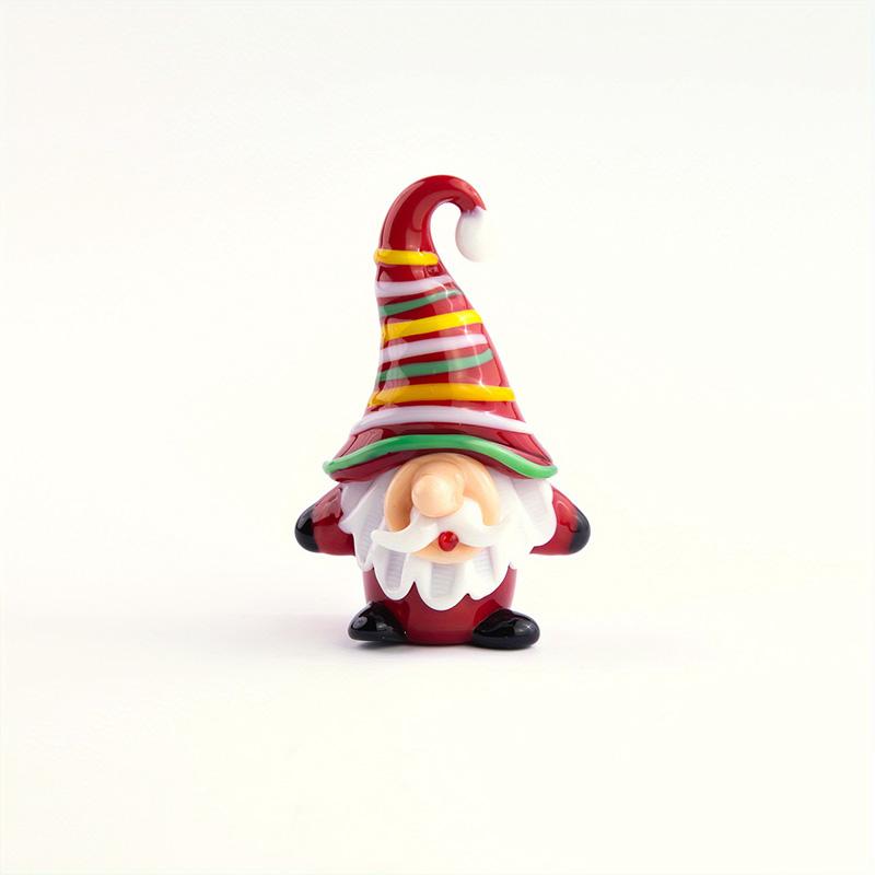 1PC Cartoon Image Handcrafted Fairy Garden Exquisite Glass Cute Christmas Tree Ornament Mini Santa Claus Figurines Desk Ornaments