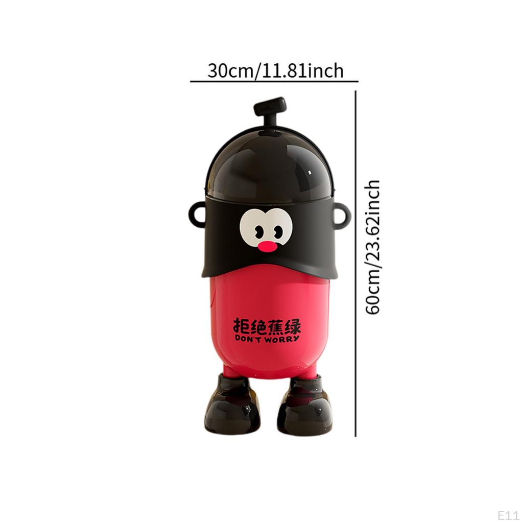 Trash Can Garbage Container Cute Waste Bin Standing Wastebasket with Flip Lid for Kitchen Study Room