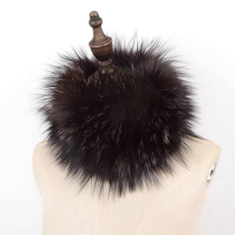 Echter Fuchsfellschal Handgestrickter Pelz-Nackenschal Winter Elastisches Stirnband Pelzschal Plüsch Warm Dicke Nackenwärmer