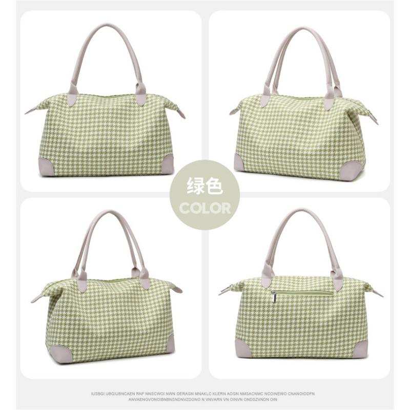 New Travel Bag Tote Bag Fresh Plaid Female College Student Backpack Travel Bag